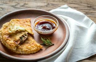 Meat patties on the plate photo