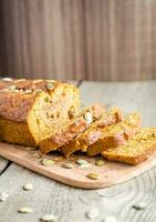 Loaf of pumpkin bread photo