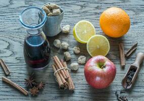 Ingredients for mulled wine photo