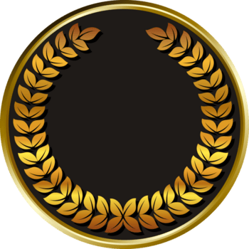 negro medalla oro laureles. png