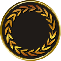 negro medalla oro laureles. png