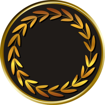 negro medalla oro laureles. png