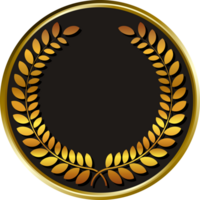 negro medalla oro laureles. png