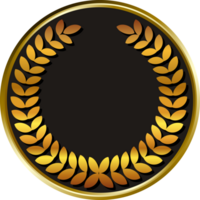 negro medalla oro laureles. png