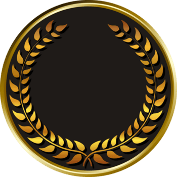 negro medalla oro laureles. png