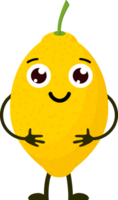 Limone cartone animato divertente frutta. png