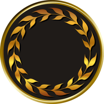 negro medalla oro laureles. png