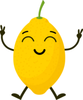 Limone cartone animato divertente frutta. png