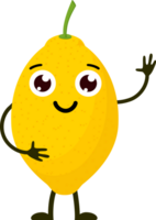 Limone cartone animato divertente frutta. png