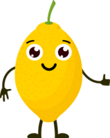 Limone cartone animato divertente frutta. png