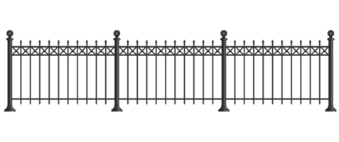 Black forged lattice fence. png