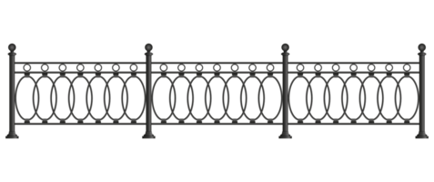 Black forged lattice fence. png