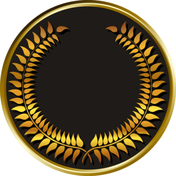 negro medalla oro laureles. png