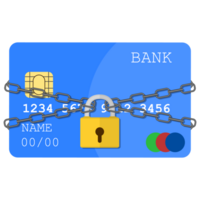 Credit card with chains and pad lock png