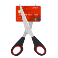 Scissors cutting credit card png