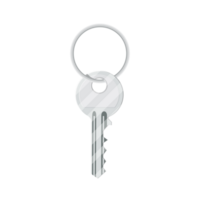 Metal key with keychain house png