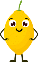 Limone cartone animato divertente frutta. png