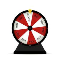 Jackpot winning in gambling wheel rotate vector. Illustration red black roulette, winner prize fortune, play win, opportunity in casino vector