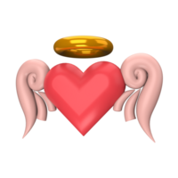 3d illustrazione cuore Ali png