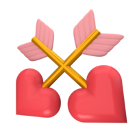 3d ilustración corazón flecha png
