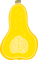 flat color illustration of a cartoon butternut squash png