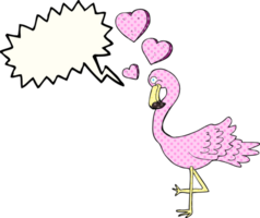 komisk bok Tal bubbla tecknad serie flamingo i kärlek png