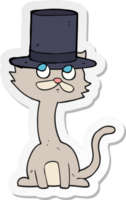 adesivo di un gatto cartone animato con cappello a cilindro png