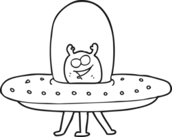 black and white cartoon space alien png