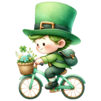 AI generated Boy wears green outfit for celebrate St. Patrick's day png