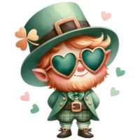 AI generated Leprechaun in green costumes for celebrate St. Patrick's day png