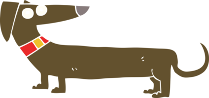 flat color illustration of sausage dog png