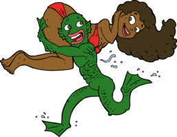 cartoon swamp monster carrying girl in bikini png