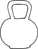 freehand drawn black and white cartoon 40kg kettle bell weight png