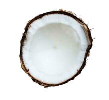 Half coconut isolated on white background photo