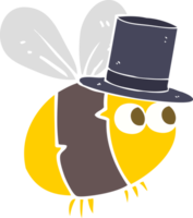 flat color illustration of a cartoon bee top hat png