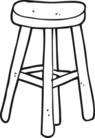 noir et blanc dessin animé tabouret png