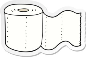 klistermärke av ett tecknat toalettpapper png