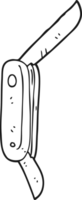 black and white cartoon folding knife png