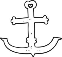 black and white cartoon anchor png