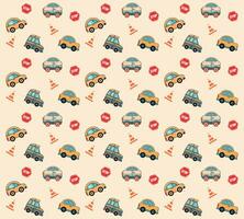 Playful cars seamless pattern collection ready to print, cute and cheerfull, perfect for kids. vector