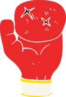 flat color illustration of a cartoon boxing glove png