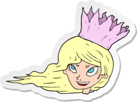 sticker of a cartoon woman with blowing hair png