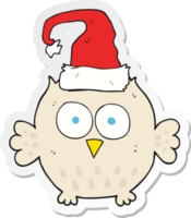 sticker van een tekenfilm uil vervelend Kerstmis hoed png