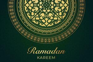 ramadan kareem greeting card with golden pattern vector