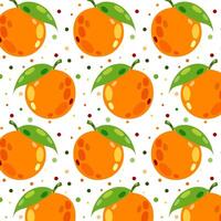 Seamless pattern with oranges. Vector illustration of an orange in flat style. Pattern with citrus fruits for your design.