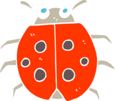 flat color illustration of a cartoon ladybug png