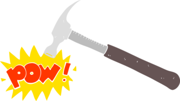 flat color illustration of a cartoon hammer png