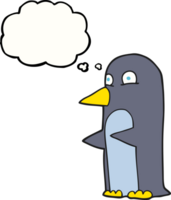 gedachte bubbel tekenfilm pinguïn png