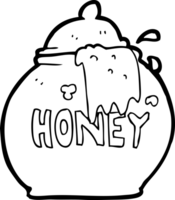 black and white cartoon honey pot png