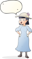 speech bubble cartoon woman in sensible dress png